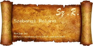 Szebenyi Roland névjegykártya