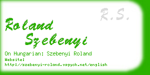 roland szebenyi business card